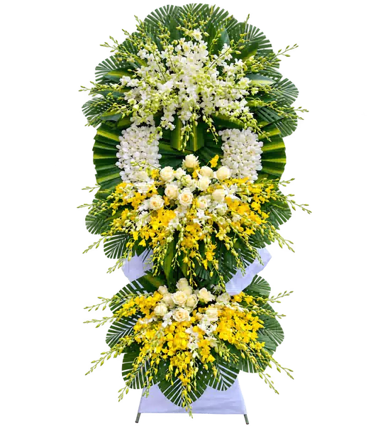 Kệ Hoa Viếng Trắng Xanh