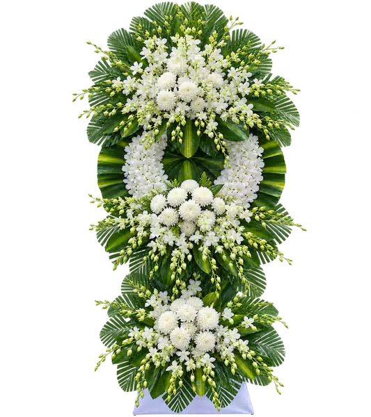 Kệ Hoa Viếng Trắng Xanh