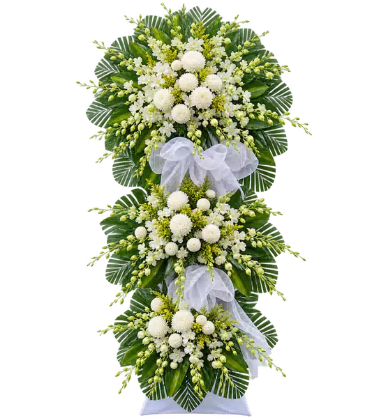 Kệ Hoa Viếng Trắng Xanh