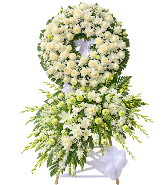 Kệ Hoa Viếng Trắng Xanh
