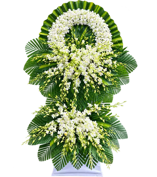 Kệ Hoa Viếng Trắng Xanh