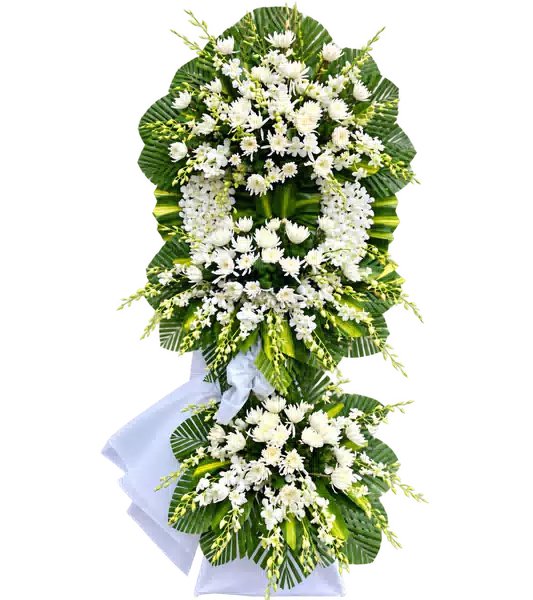 Kệ Hoa Viếng Trắng Xanh