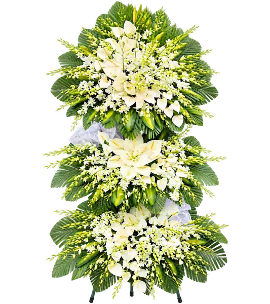 Kệ Hoa Viếng Trắng Xanh
