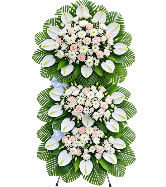 Kệ Hoa Viếng Trắng Xanh