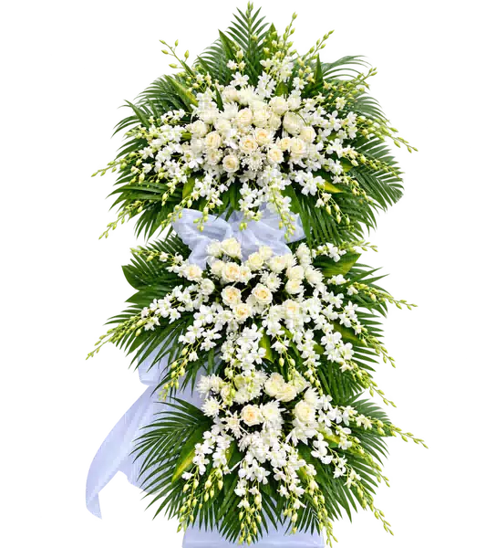 Kệ Hoa Viếng Trắng Xanh