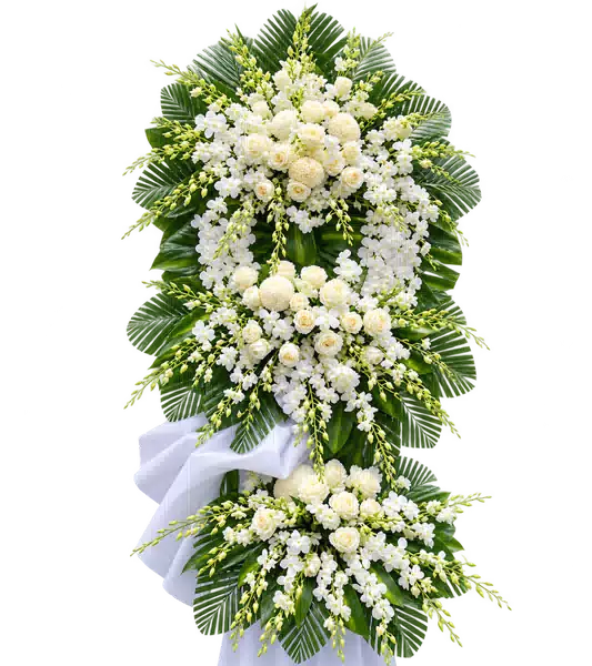 Kệ Hoa Viếng Trắng Xanh