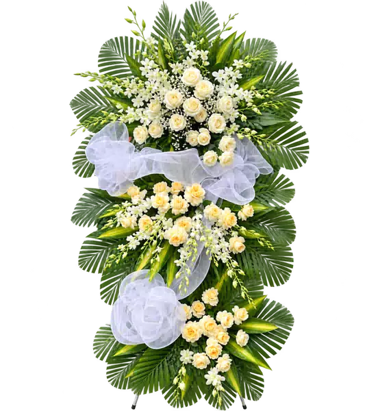 Kệ Hoa Viếng Trắng Xanh