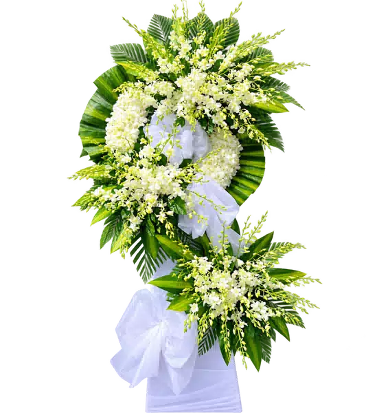 Kệ Hoa Viếng Trắng Xanh