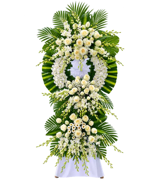 Kệ Hoa Viếng Trắng Xanh