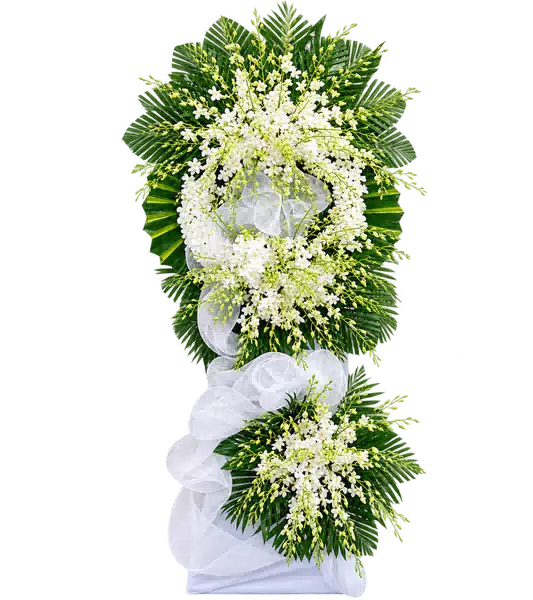 Kệ Hoa Viếng Trắng Xanh