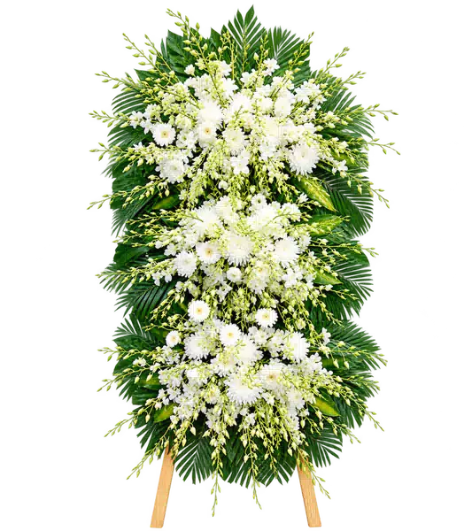 Kệ Hoa Viếng Trắng Xanh