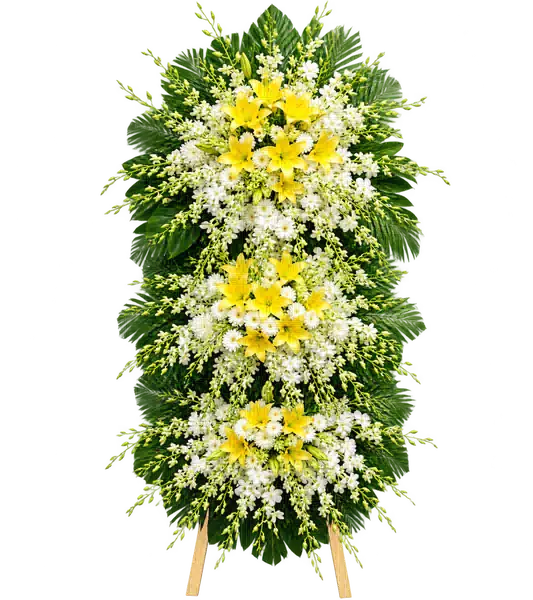 Kệ Hoa Viếng Trắng Xanh