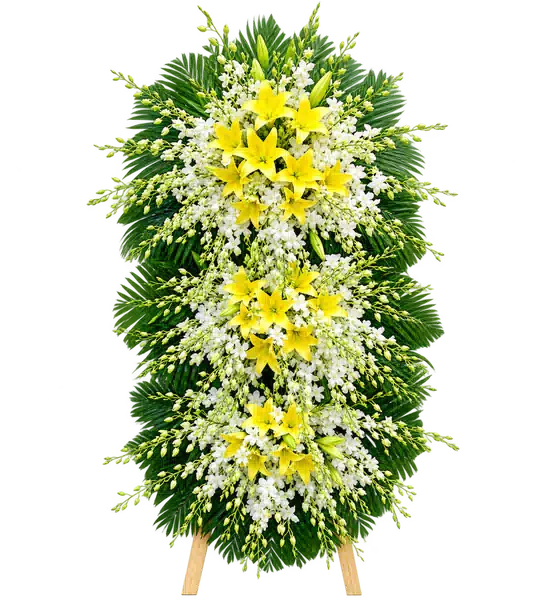 Kệ Hoa Viếng Trắng Xanh