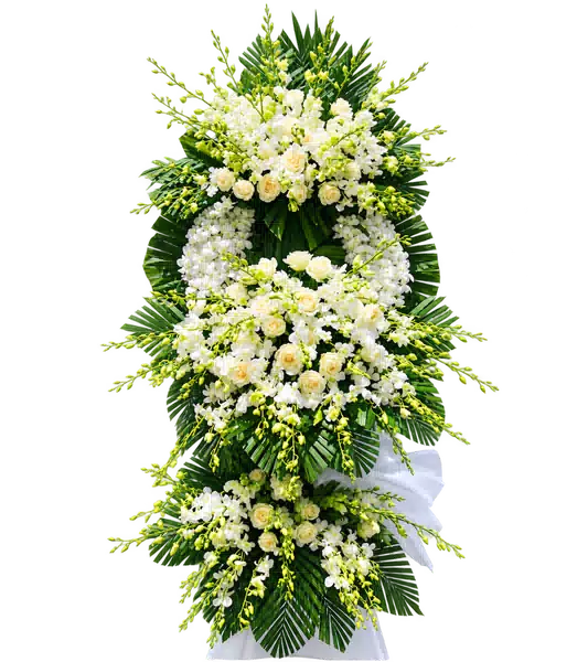 Kệ Hoa Viếng Trắng Xanh