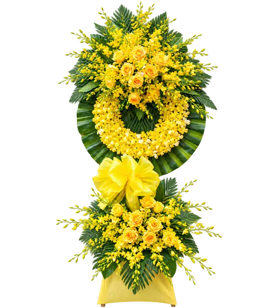 Kệ Hoa Viếng Vàng Xanh