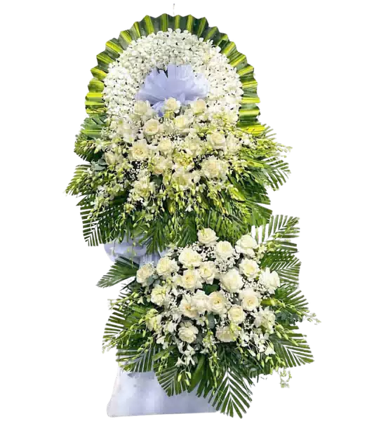 Kệ Vòng Hoa 2 Tầng mang sắc Trắng 0330
