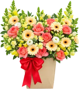 Lẵng Hoa Hoa Hồng Tông Vàng Đỏ