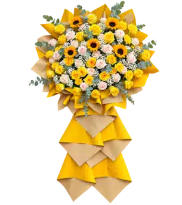 Lẵng Hoa Hướng Dương Tông Cam Vàng