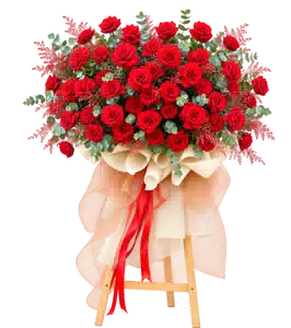 Lẵng Hoa Khai Trương Tông Đỏ Cam