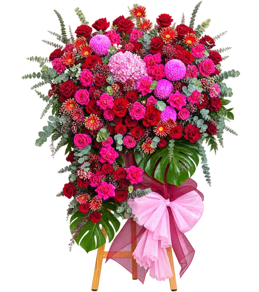 Lẵng Hoa Khai Trương Tông Đỏ Hồng