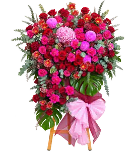 Lẵng Hoa Khai Trương Tông Đỏ Hồng