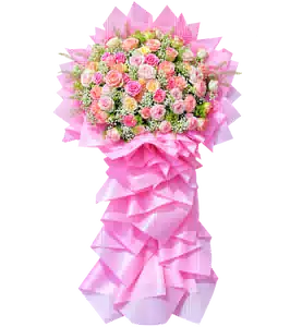 Lẵng Hoa Khai Trương Tông Hồng Tím