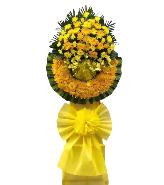 Vòng Hoa Đứng Dạng Tròn Kép mang sắc Vàng