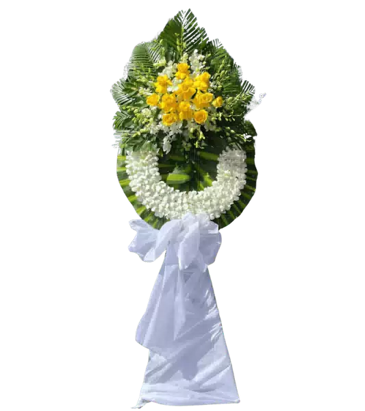 Vòng Hoa Đứng Dạng Tròn mang sắc Vàng