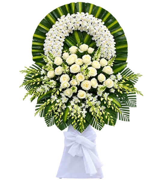 Vòng Hoa Viếng Lan Trắng Hồng Trắng