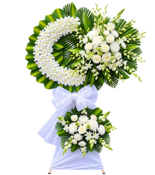 Vòng Hoa Viếng Tông Trắng Xanh