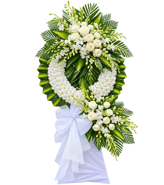 Vòng Hoa Viếng Trắng Ba Cụm